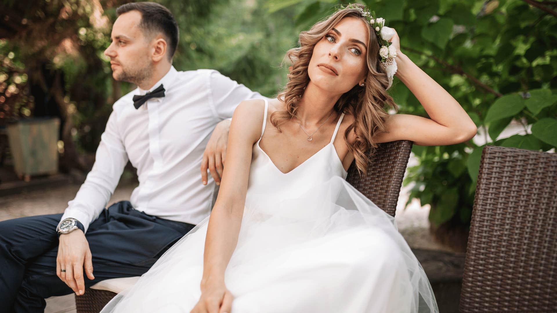 Bride and groom appear calm on the outsdie but stressed inside