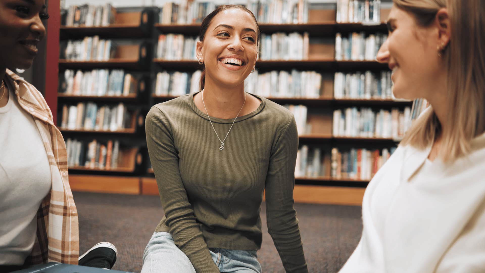 book club meeting in library