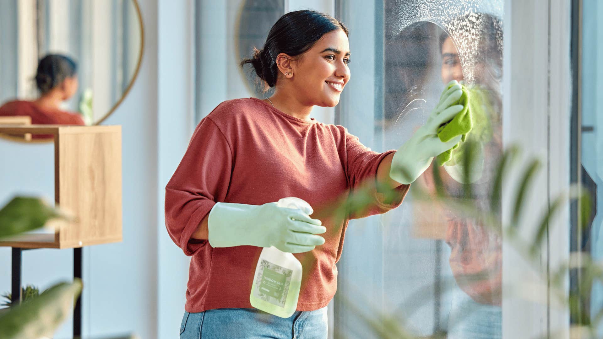 smart woman decluttering house