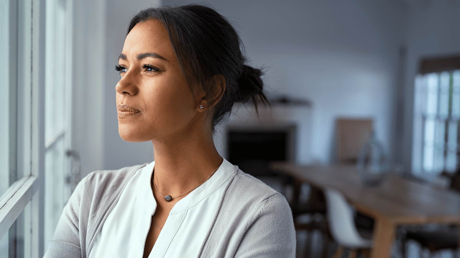 smart woman silently observing others