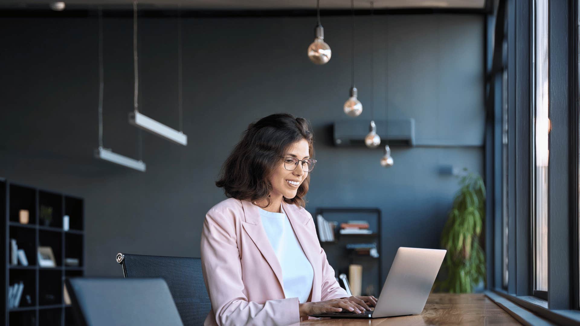 woman working on laptop