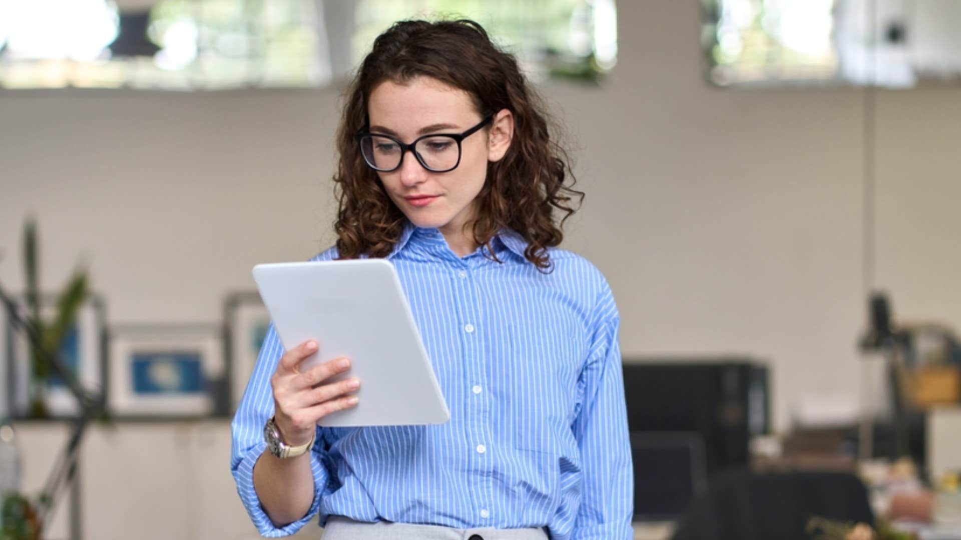 millennial woman using technology for convenience 