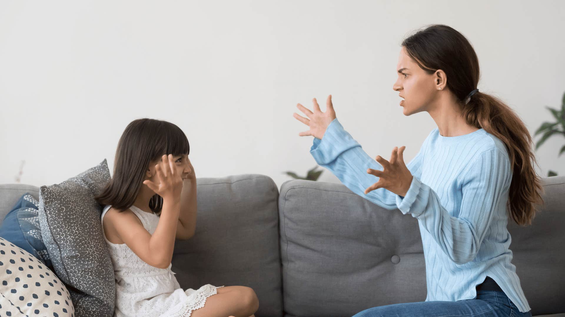 mother yelling at daughter