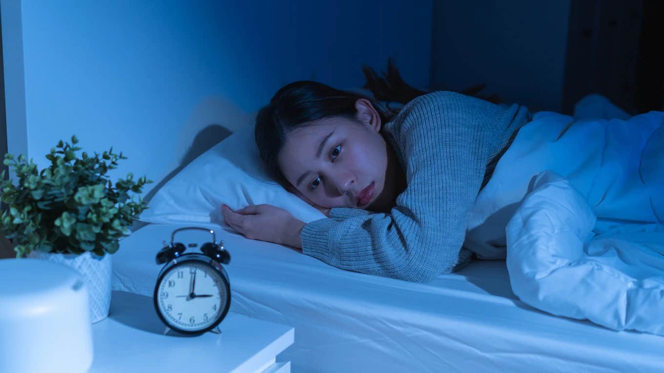 Woman who grew up in a chaotic household staying up late