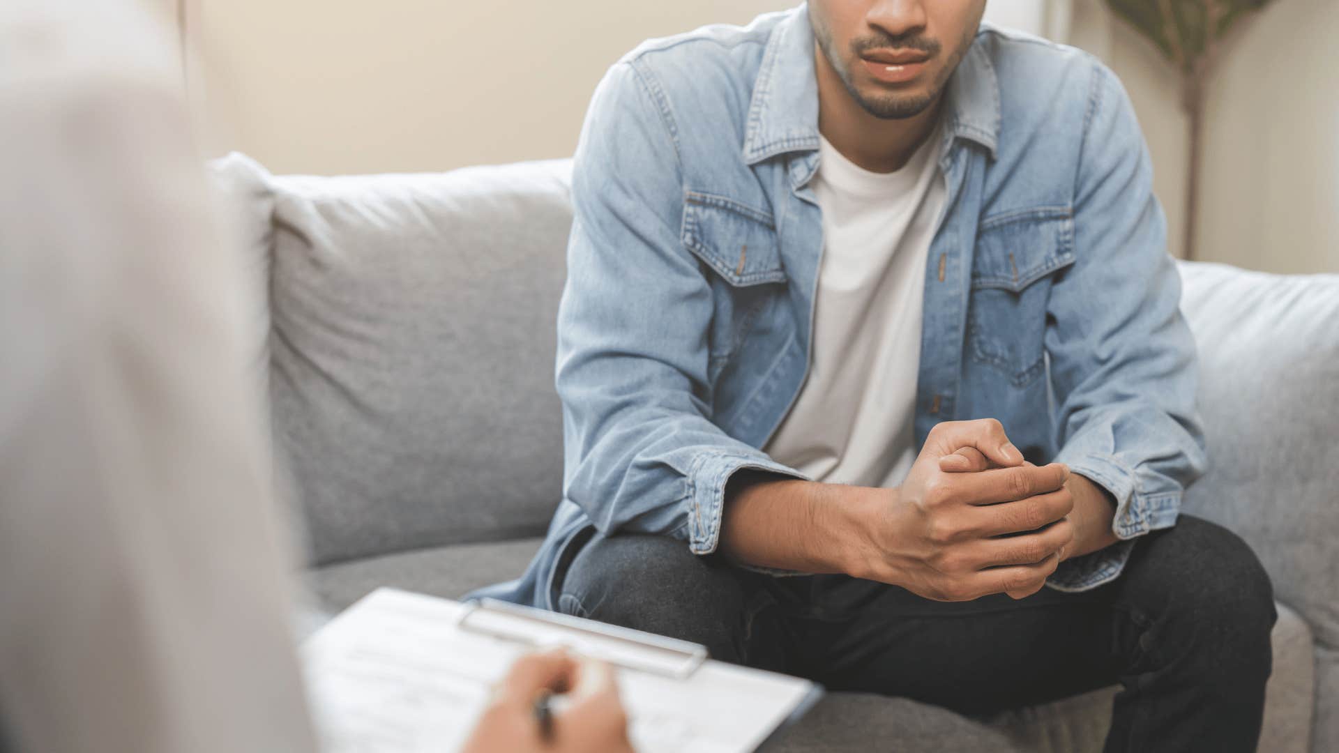 man in therapy still working through his issues