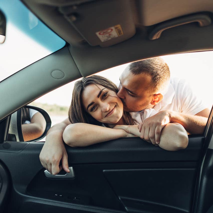 couple outside car using passive aggressive communication skills to connect