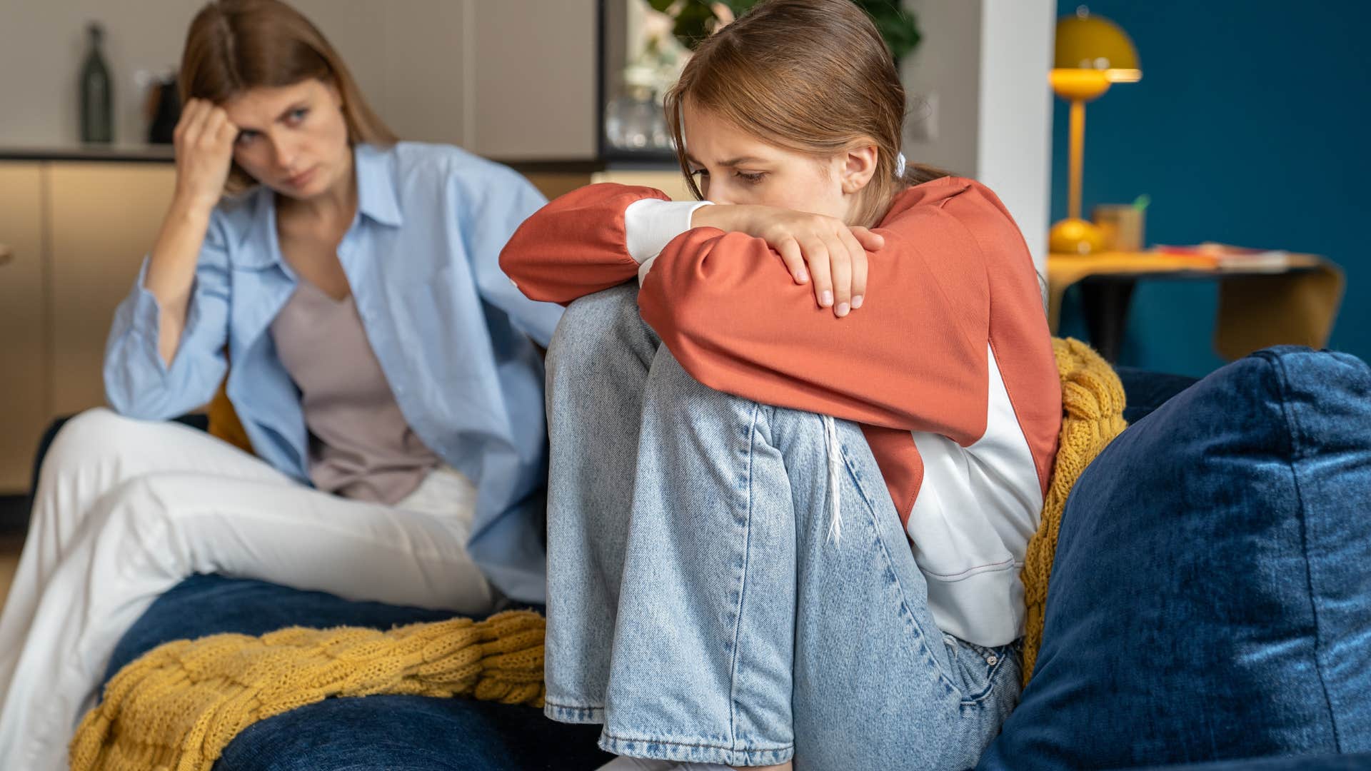 mom telling daughter to stop being so dramatic