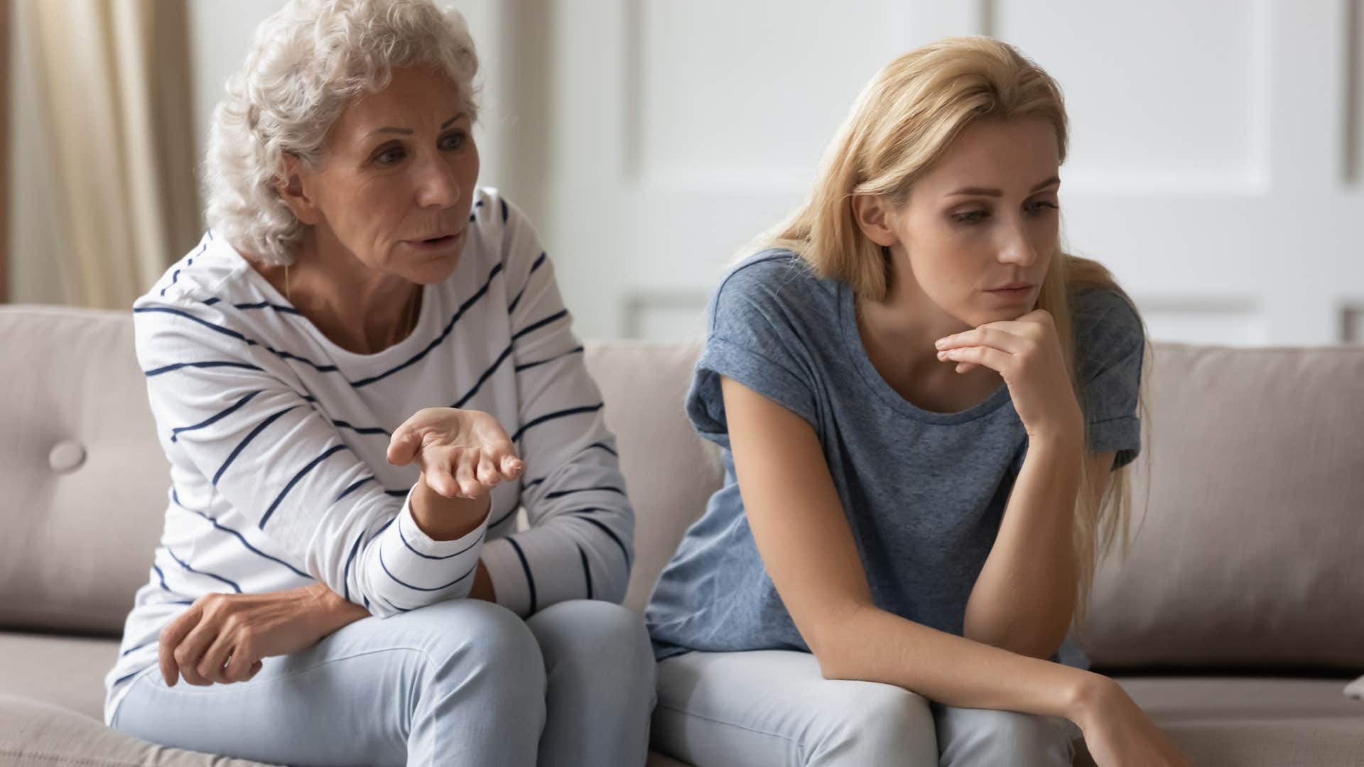 mother arguing with her adult daughter about her future