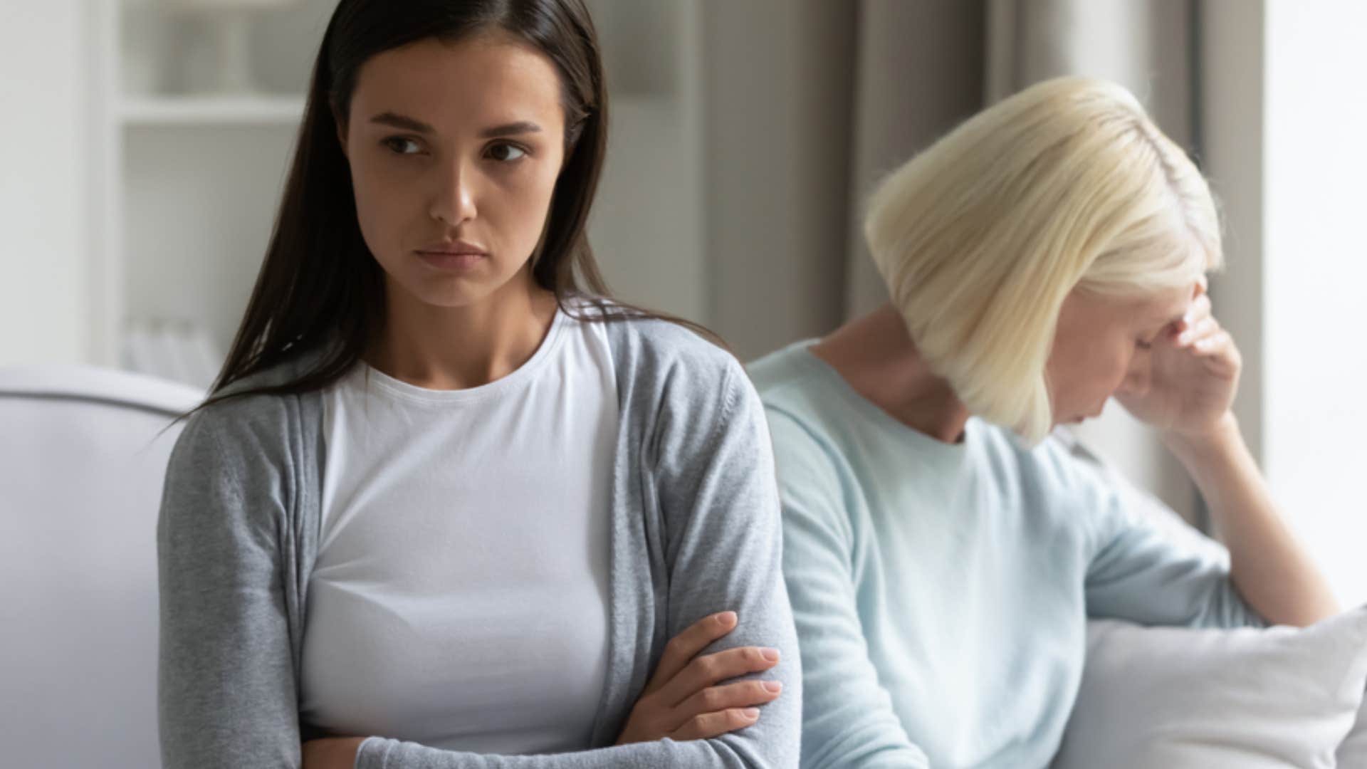 two sad women after a disagreement