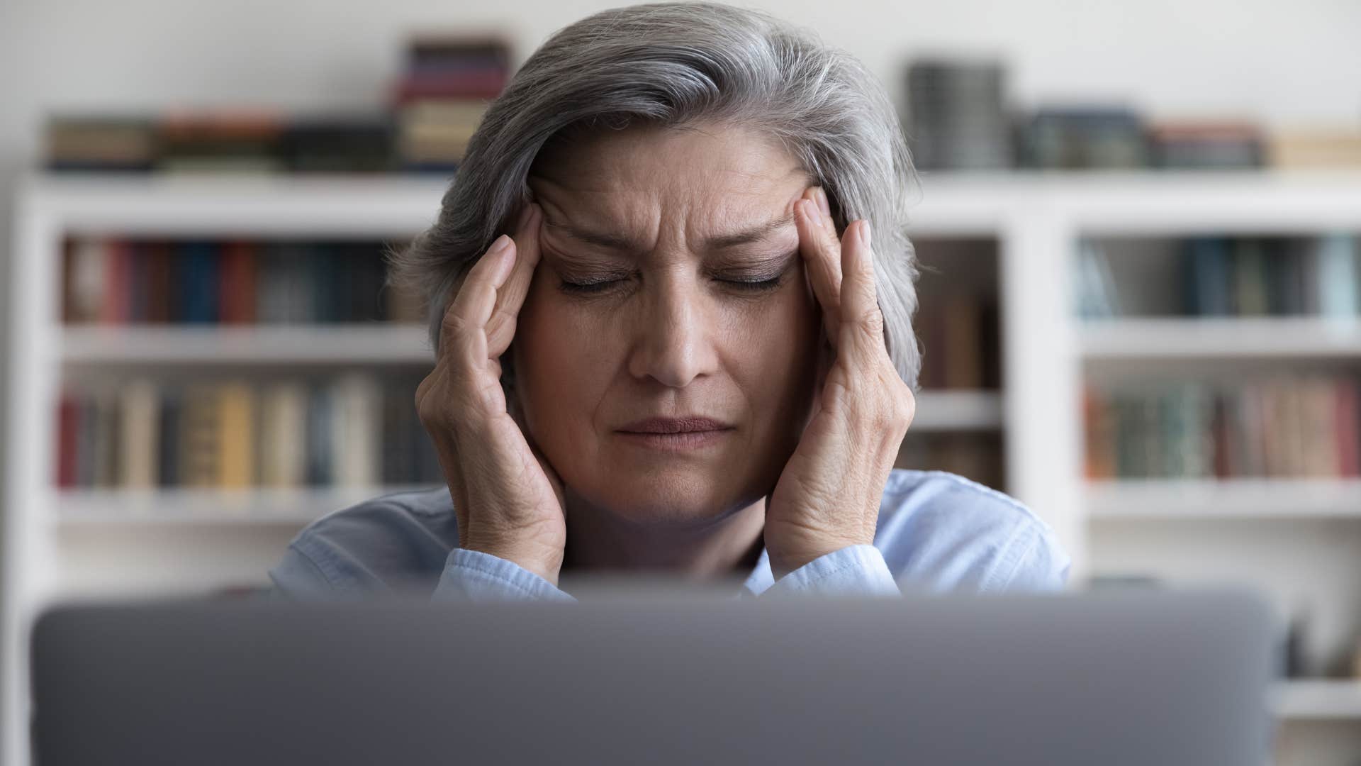 older stressed woman