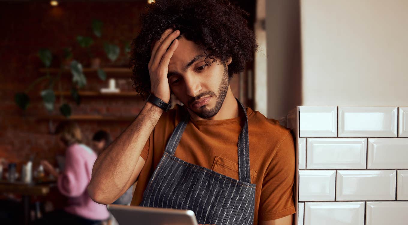 Server upset after manager writes him up after his table walked out on their tab