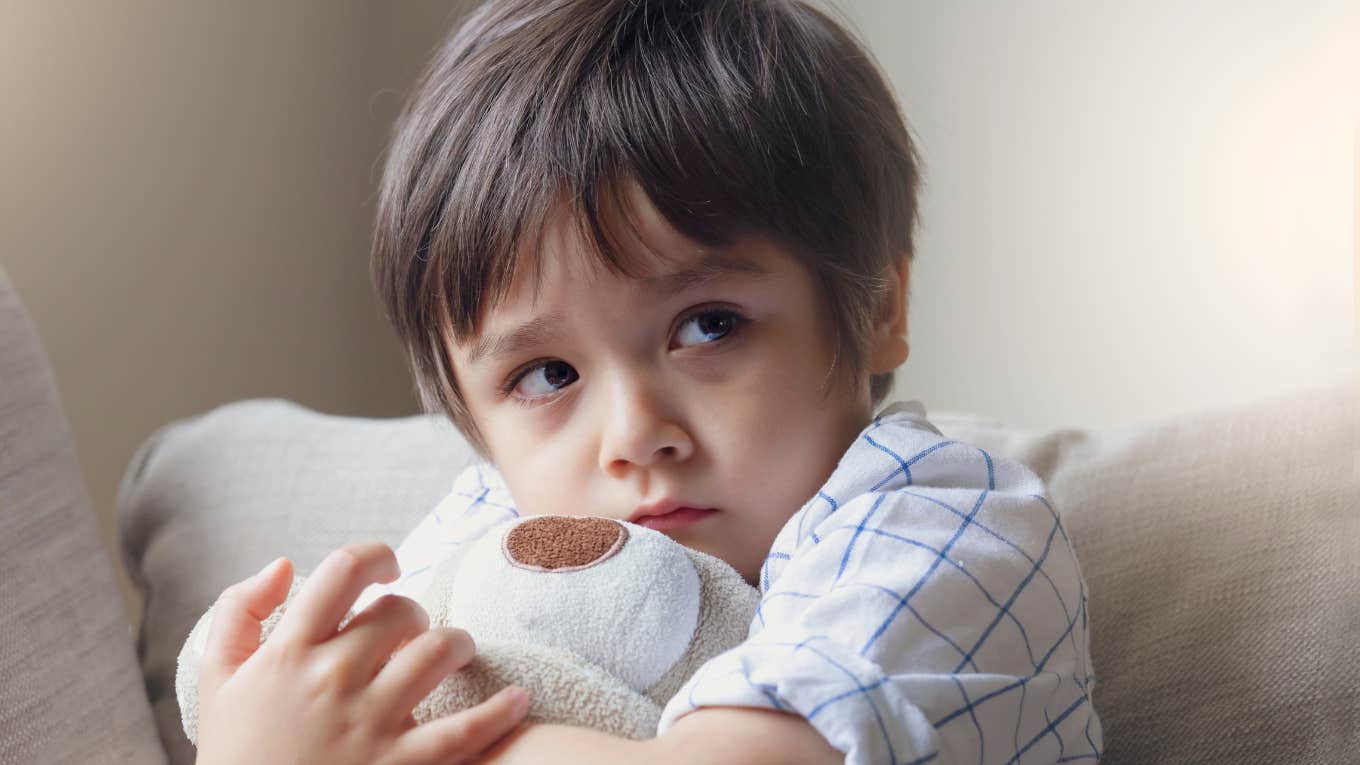 little boy signs loneliness