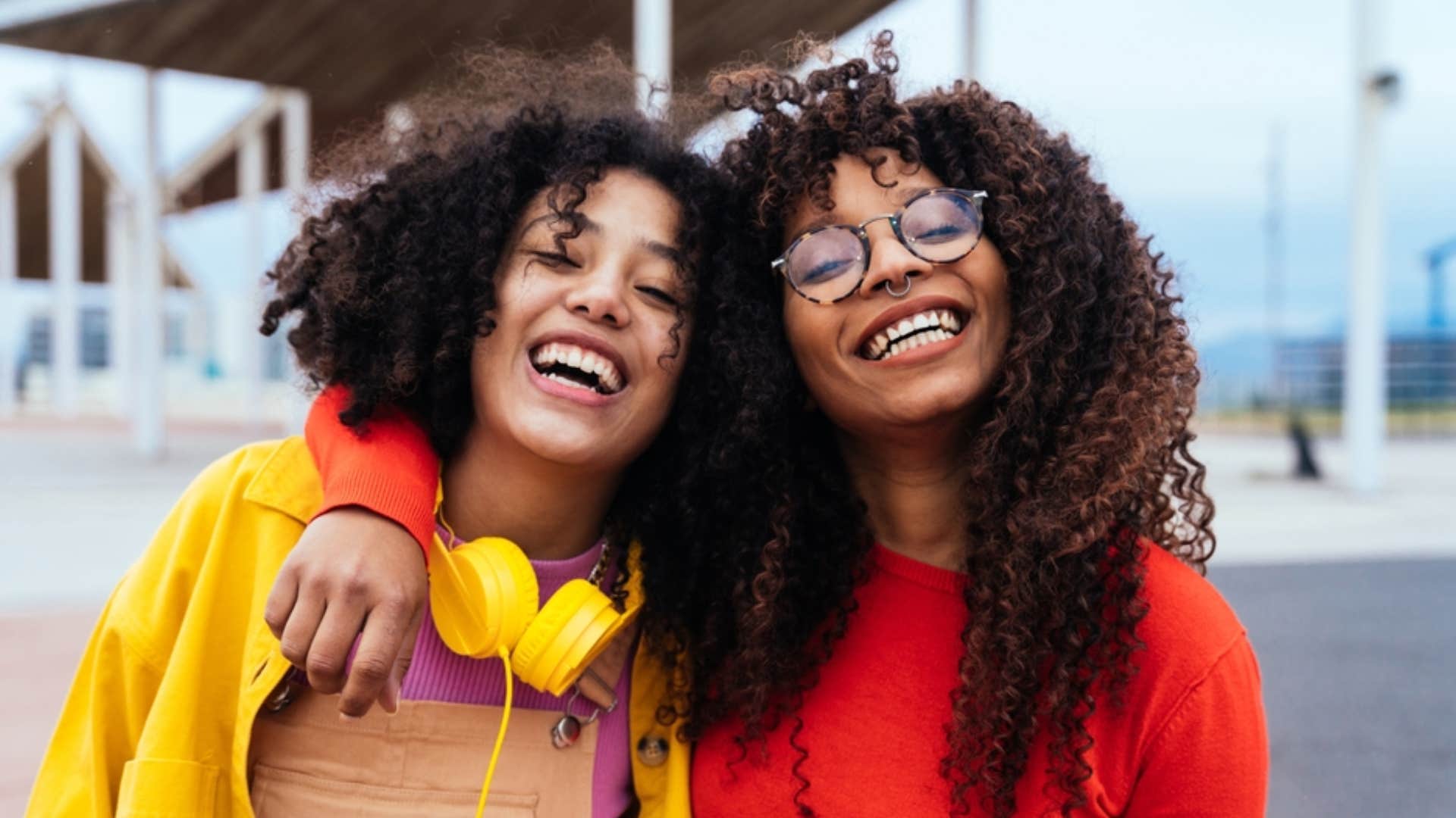 best friends being positive and smiling