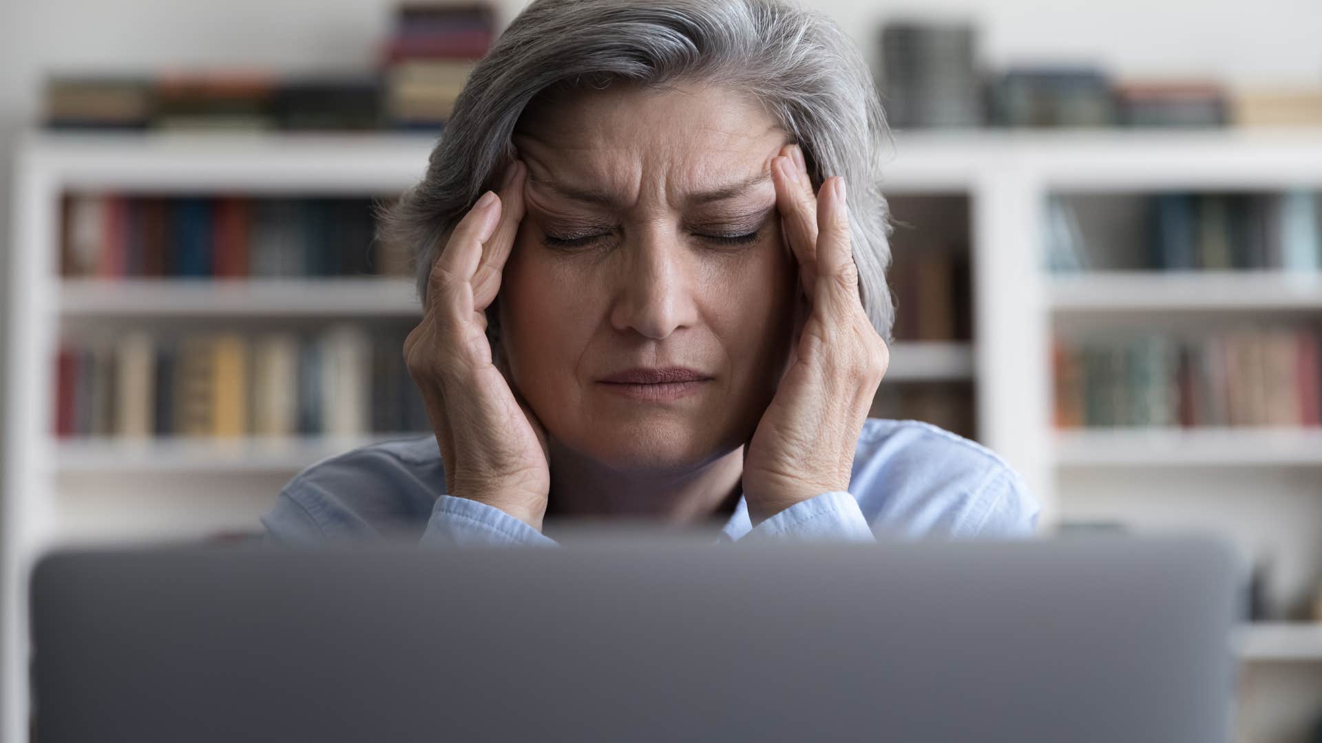 drained woman looking stressed out