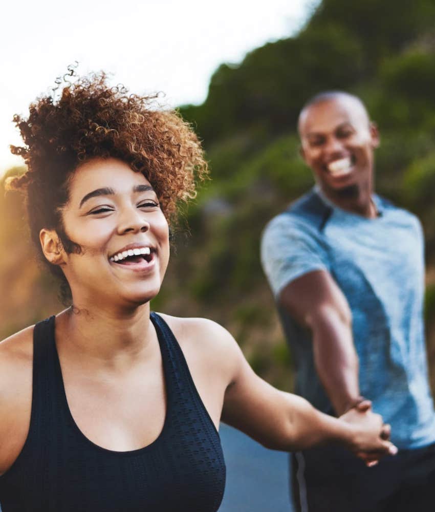 Couple walking down the street, woman has put up with too much and wants compliments