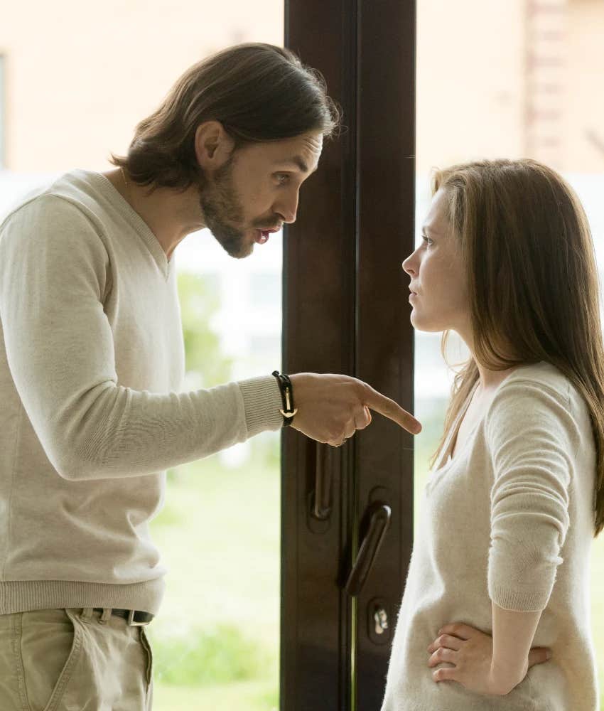 fighting couple struggles equal love signs woman raised protective dad