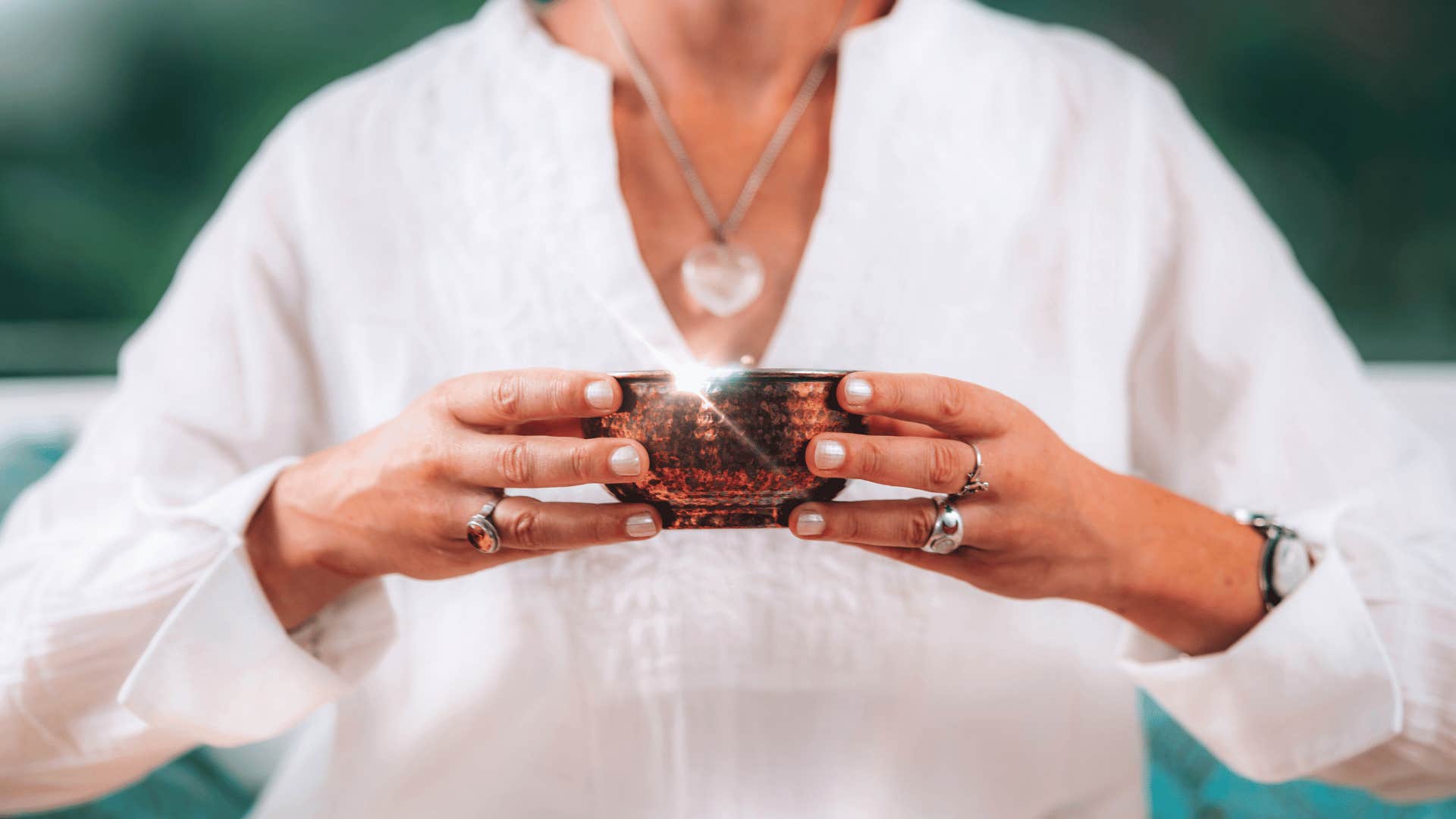 woman doing a new moon ritual