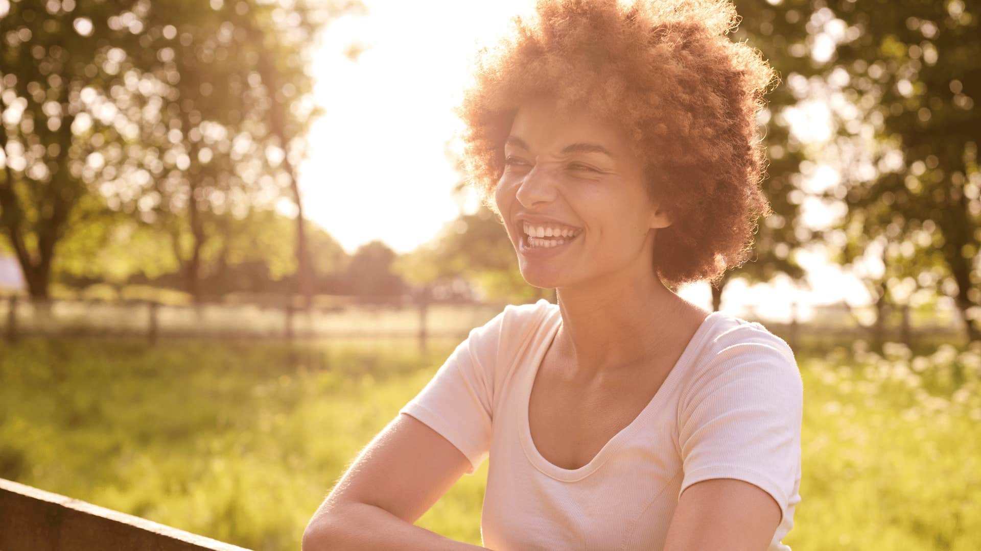 woman taking a break from busy life