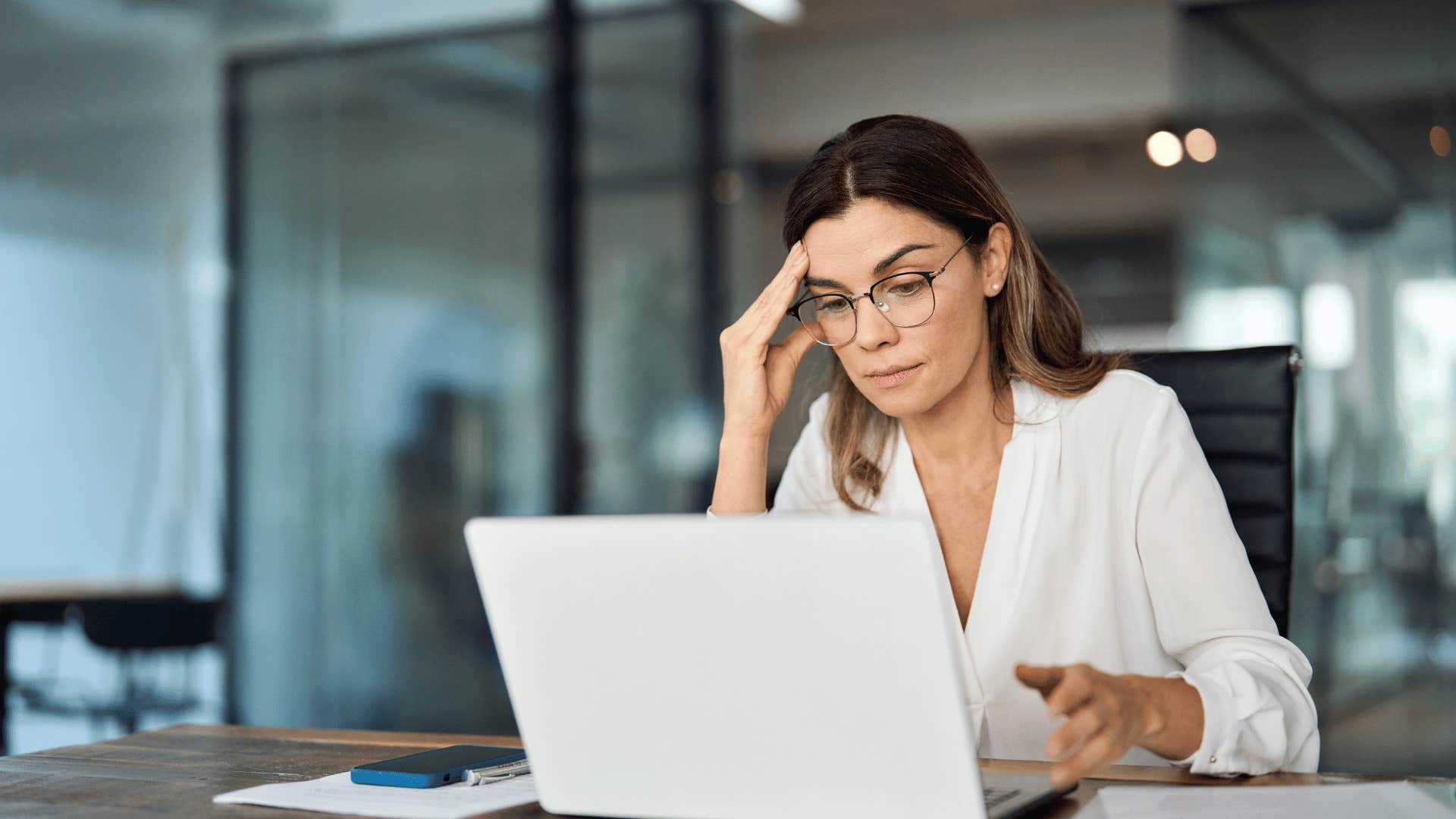 tired woman at work