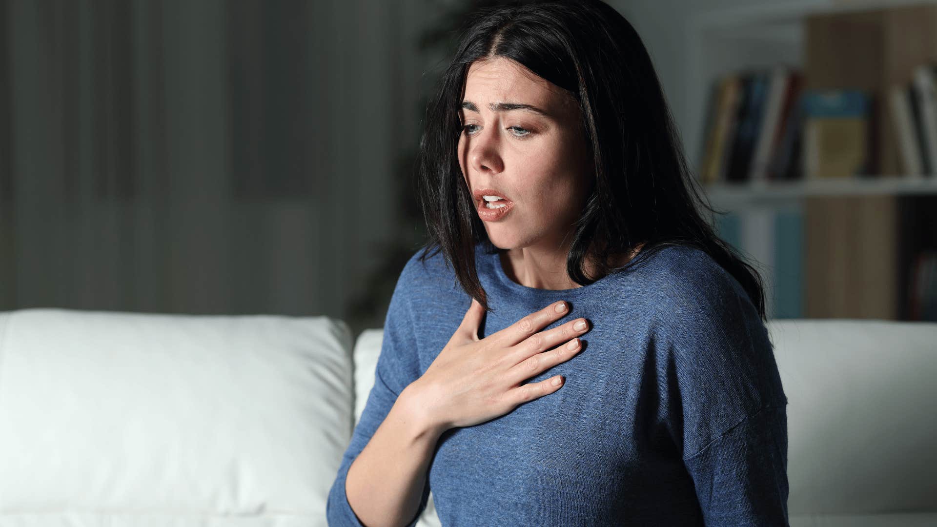 woman having anxiety attack