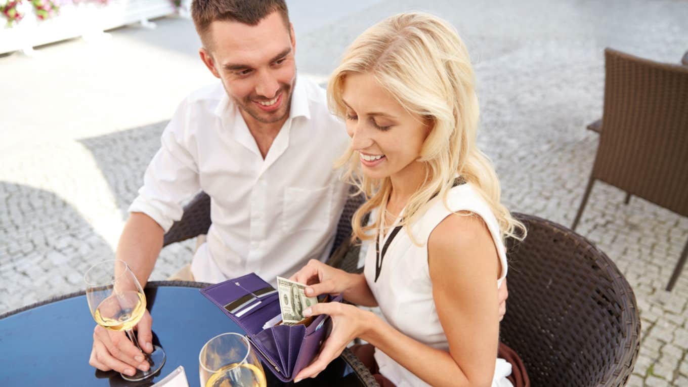 weak man forcing woman to be masculine