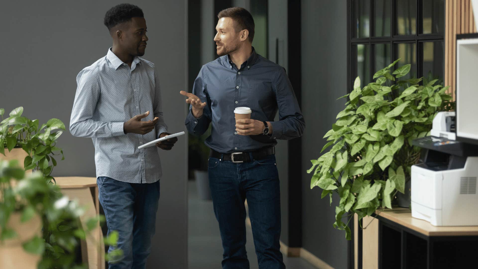 men talking to each other