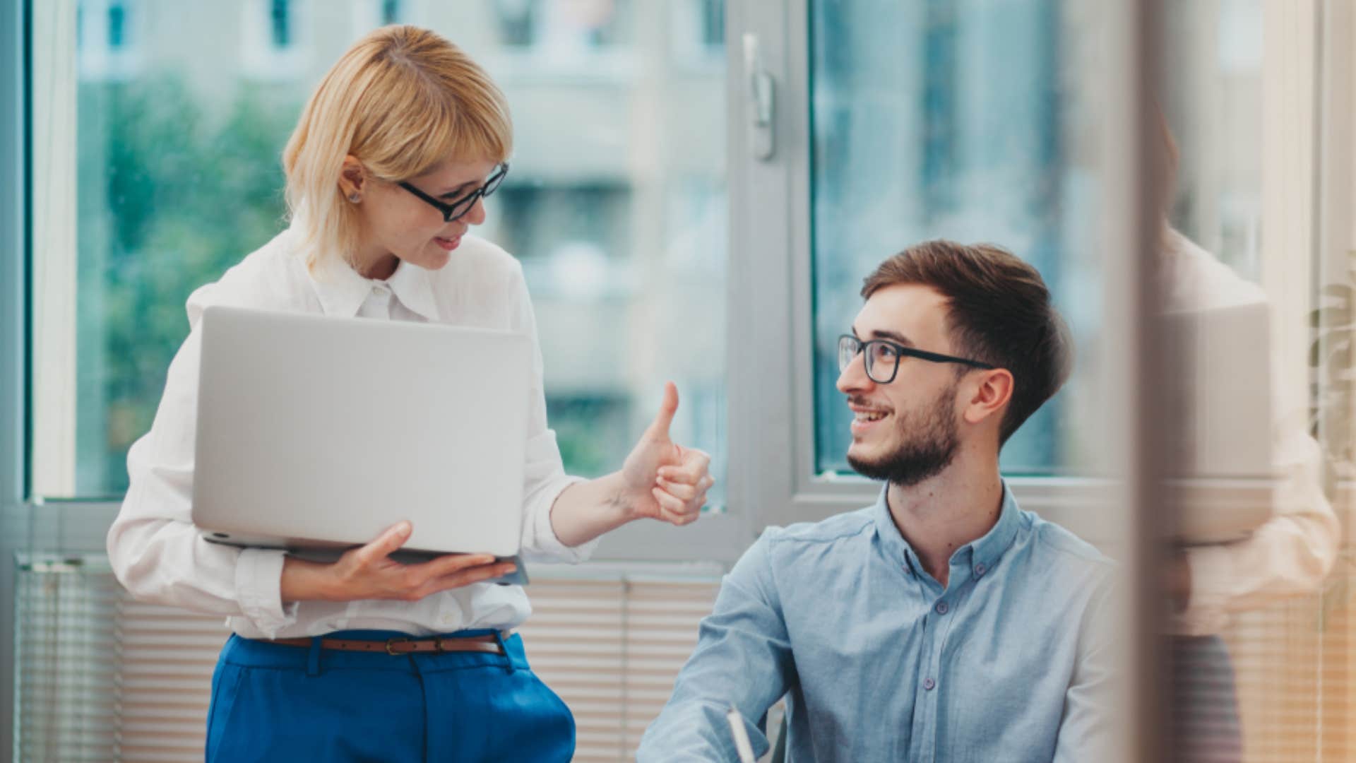 employee receiving feedback from boss