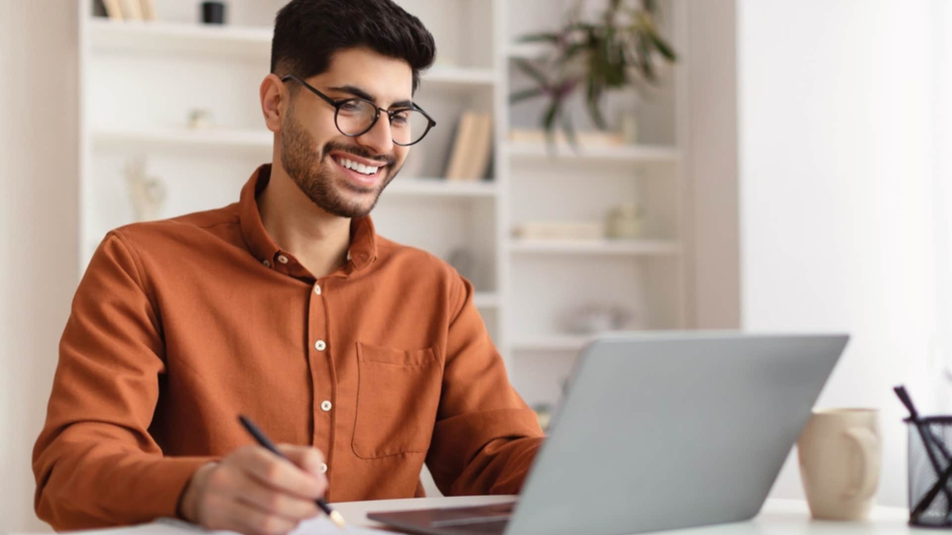 man working remotely 