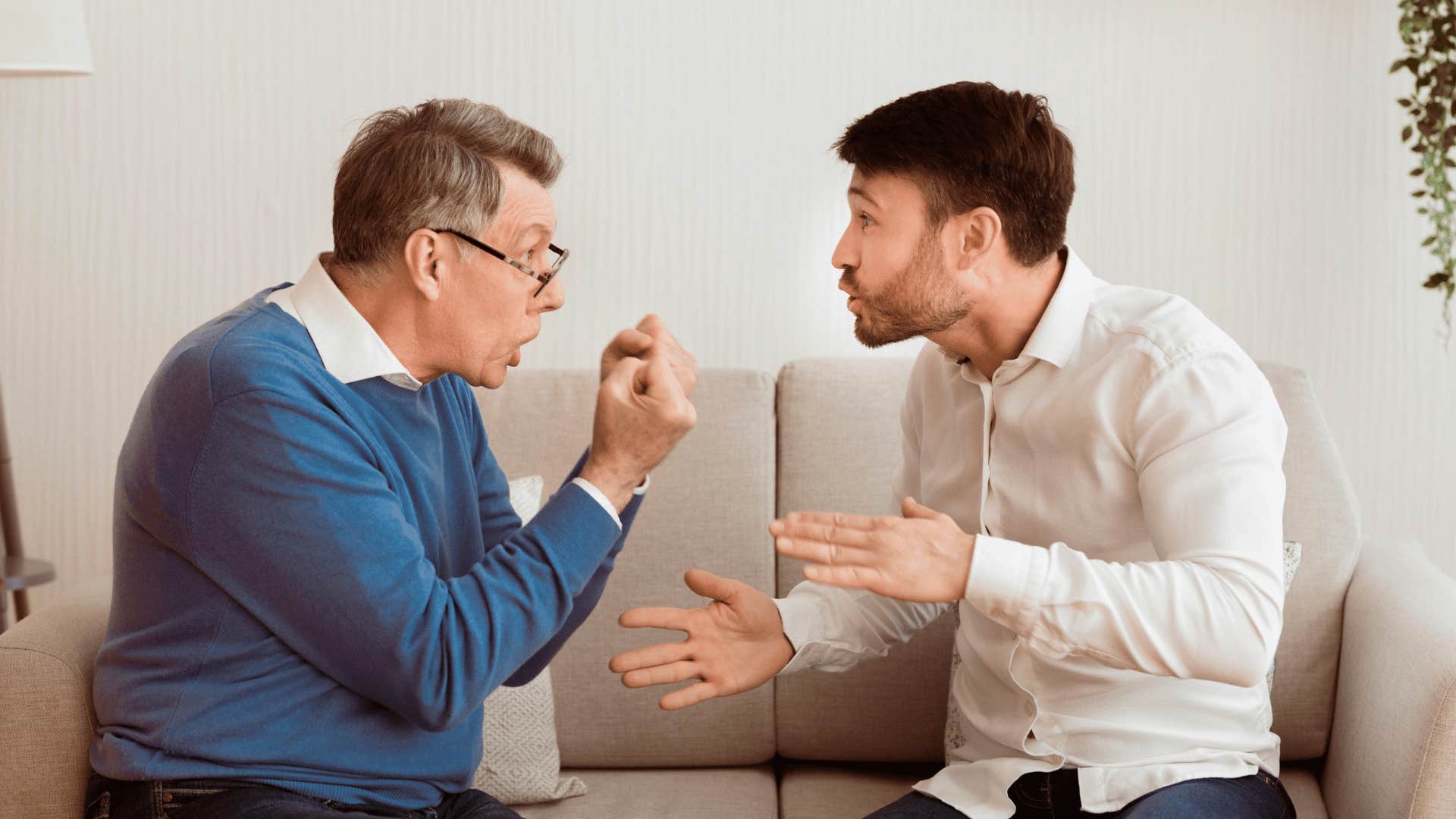 father yelling at disrespectful son