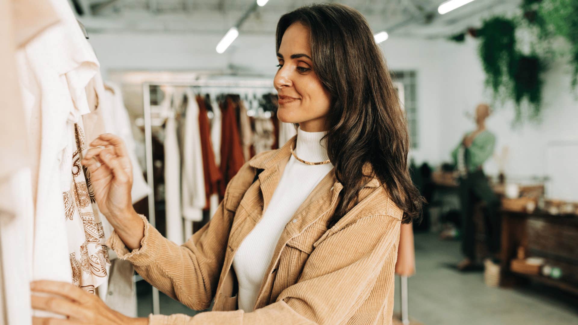 woman treating herself to retail therapy