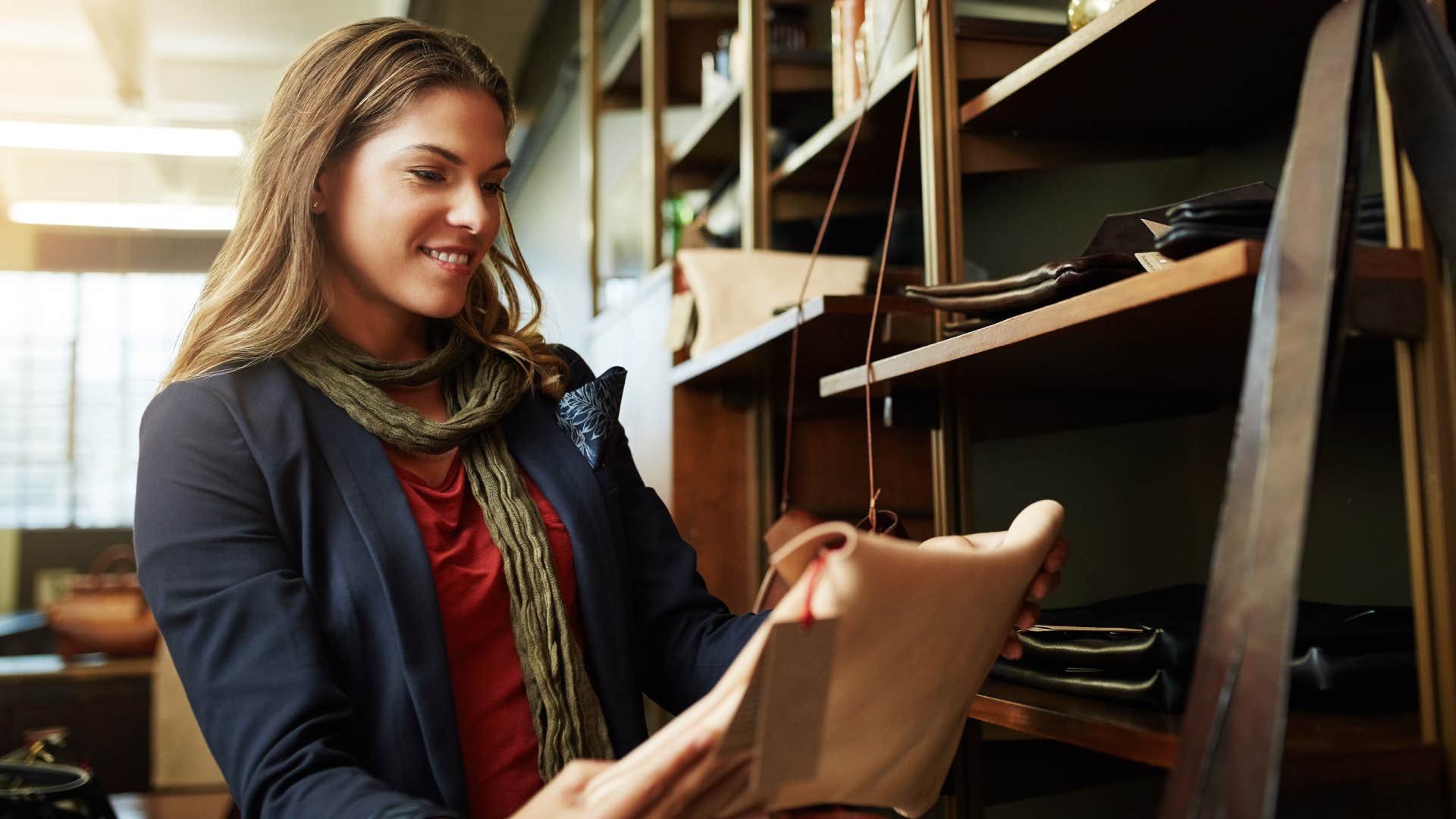 woman shopping for designer brand clothing