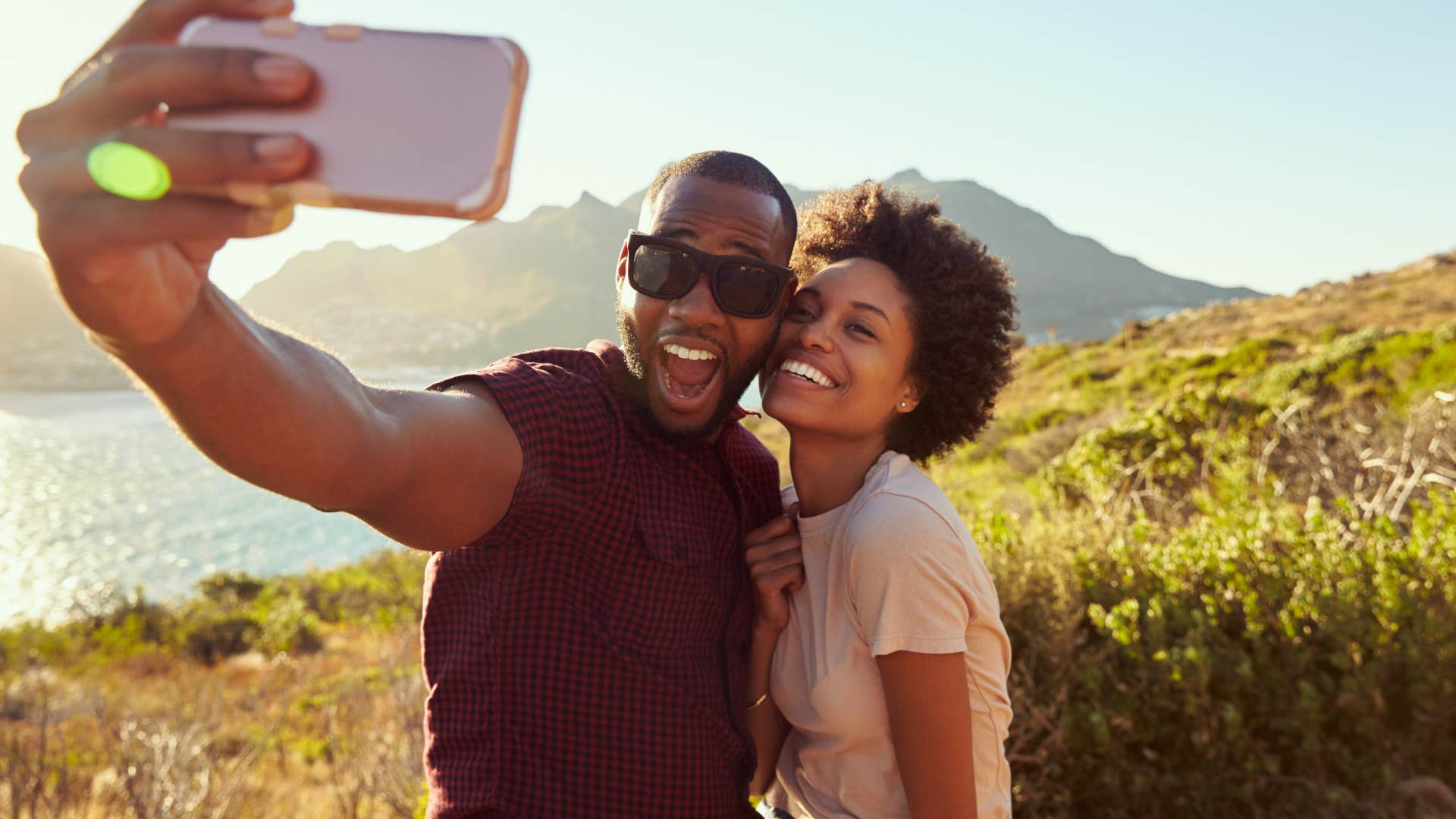 couple vacationing on a mountain