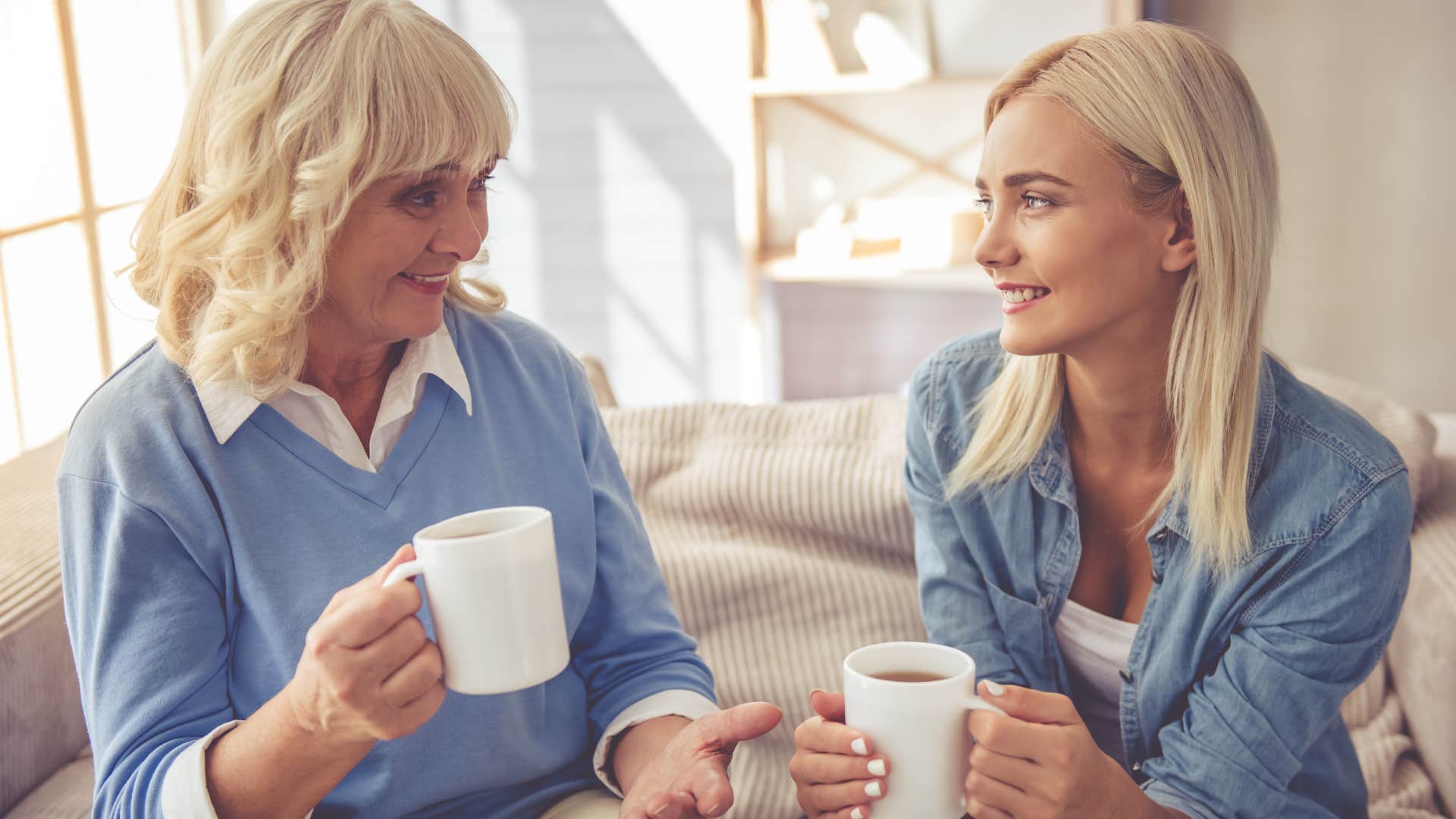 loving mom actively listening to her daughter