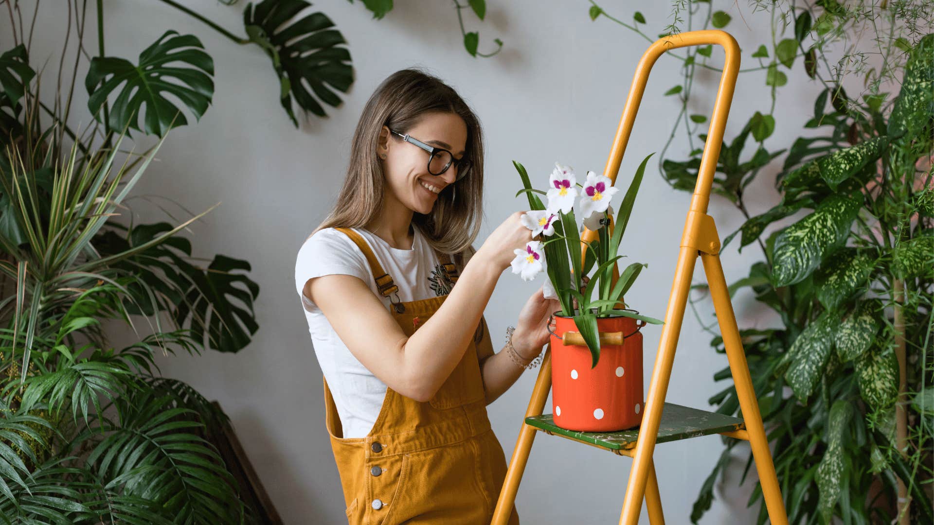 woman watering plants