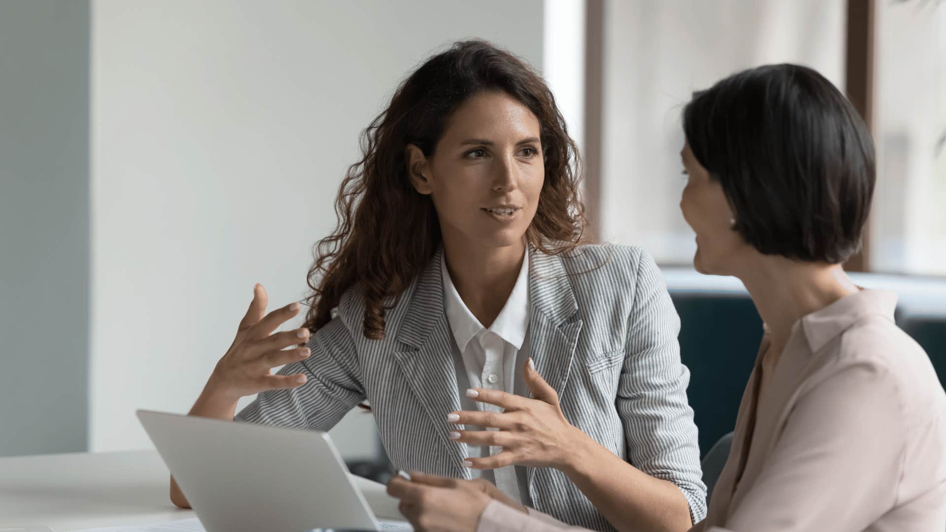 woman talking with her hands