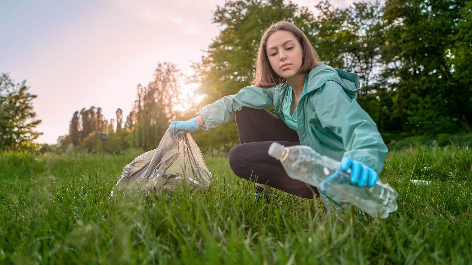 millennial woman participating in sustainable practices