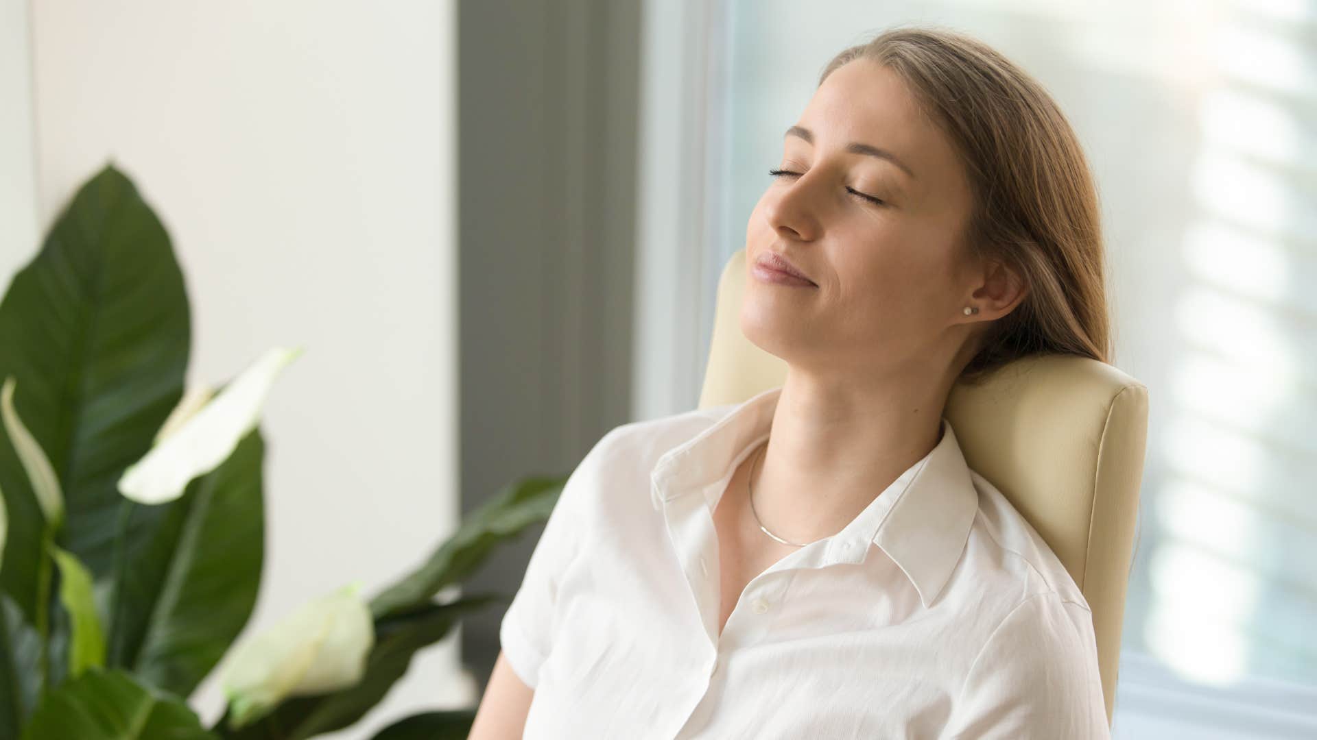 woman being conscious of her body language