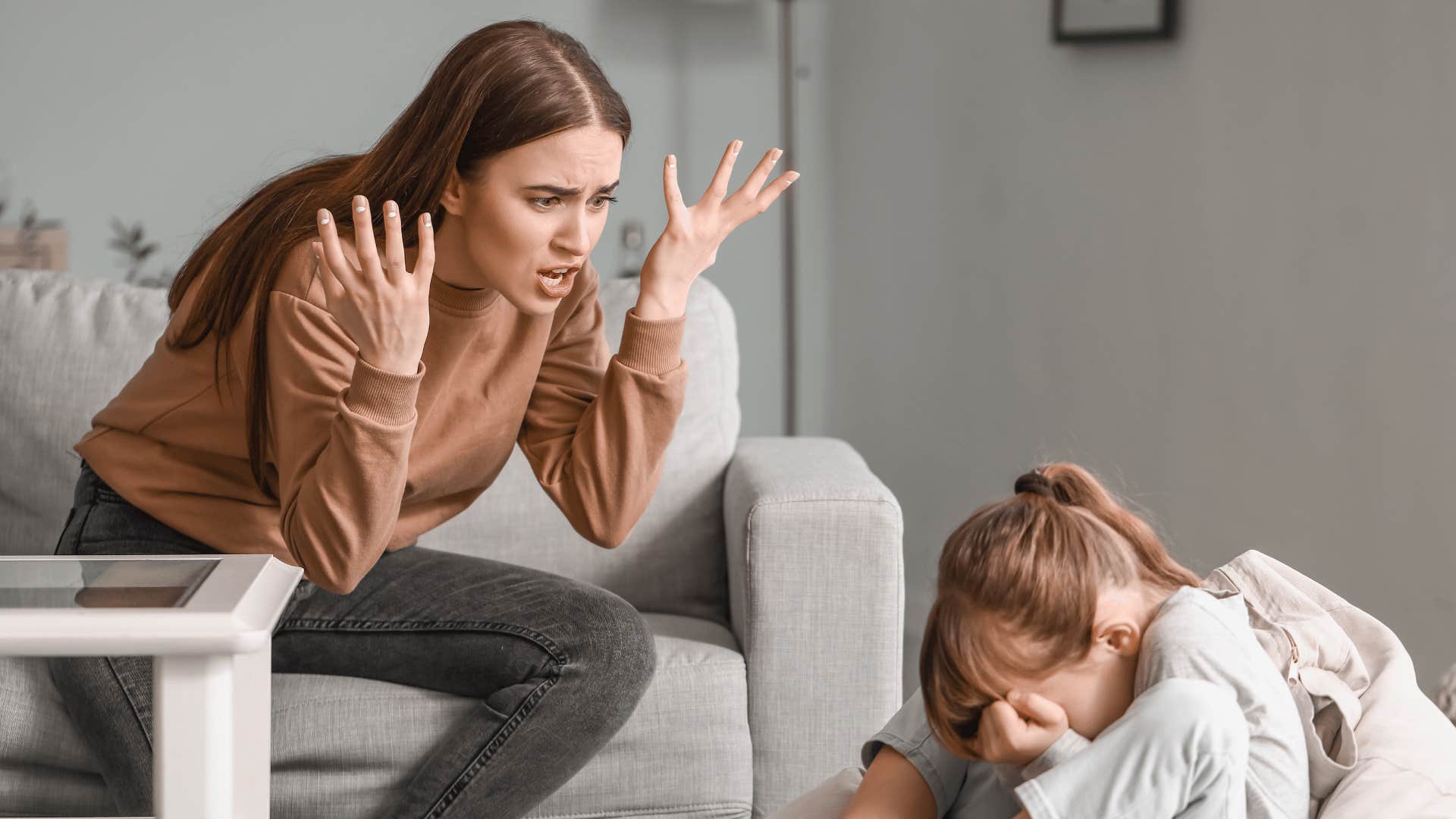 mother yelling at daughter