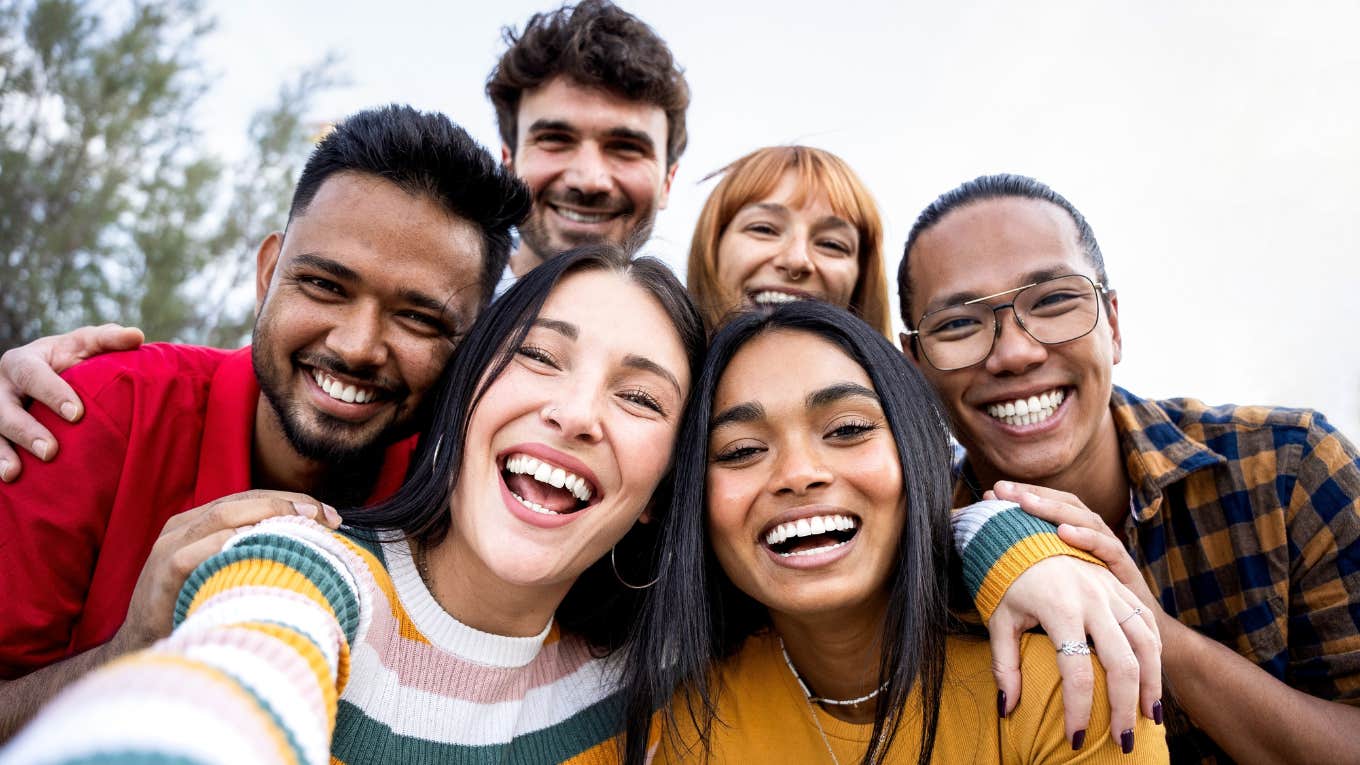 group of Gen Z friends smiling