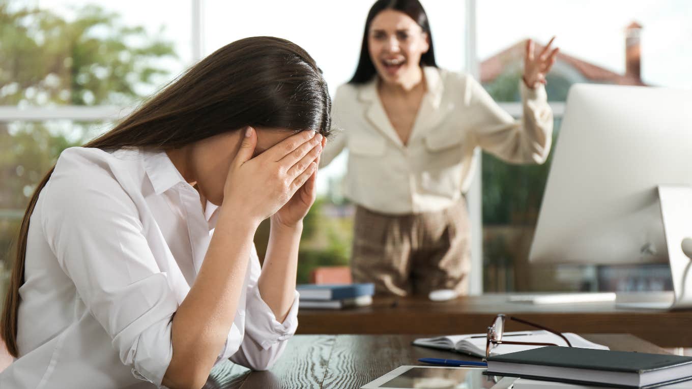 toxic boss yelling at employee