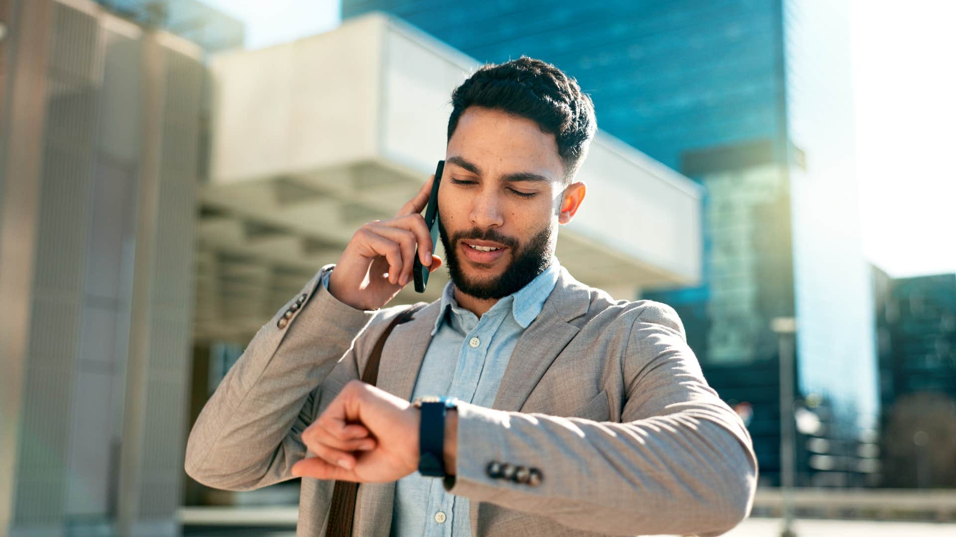 man politely ending a phone call by saying I don’t want to take up any more of your time