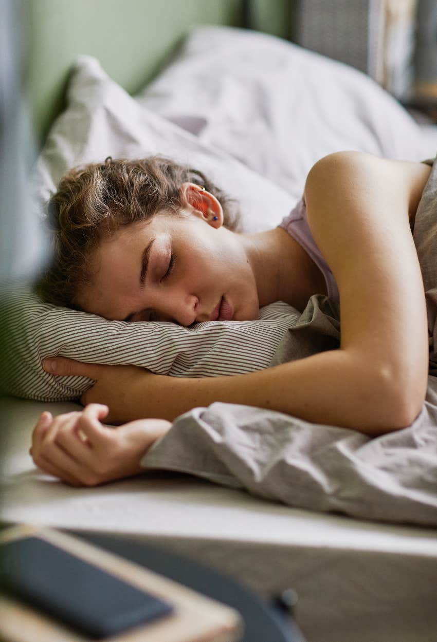 Woman sleeping in past 8 a.m.