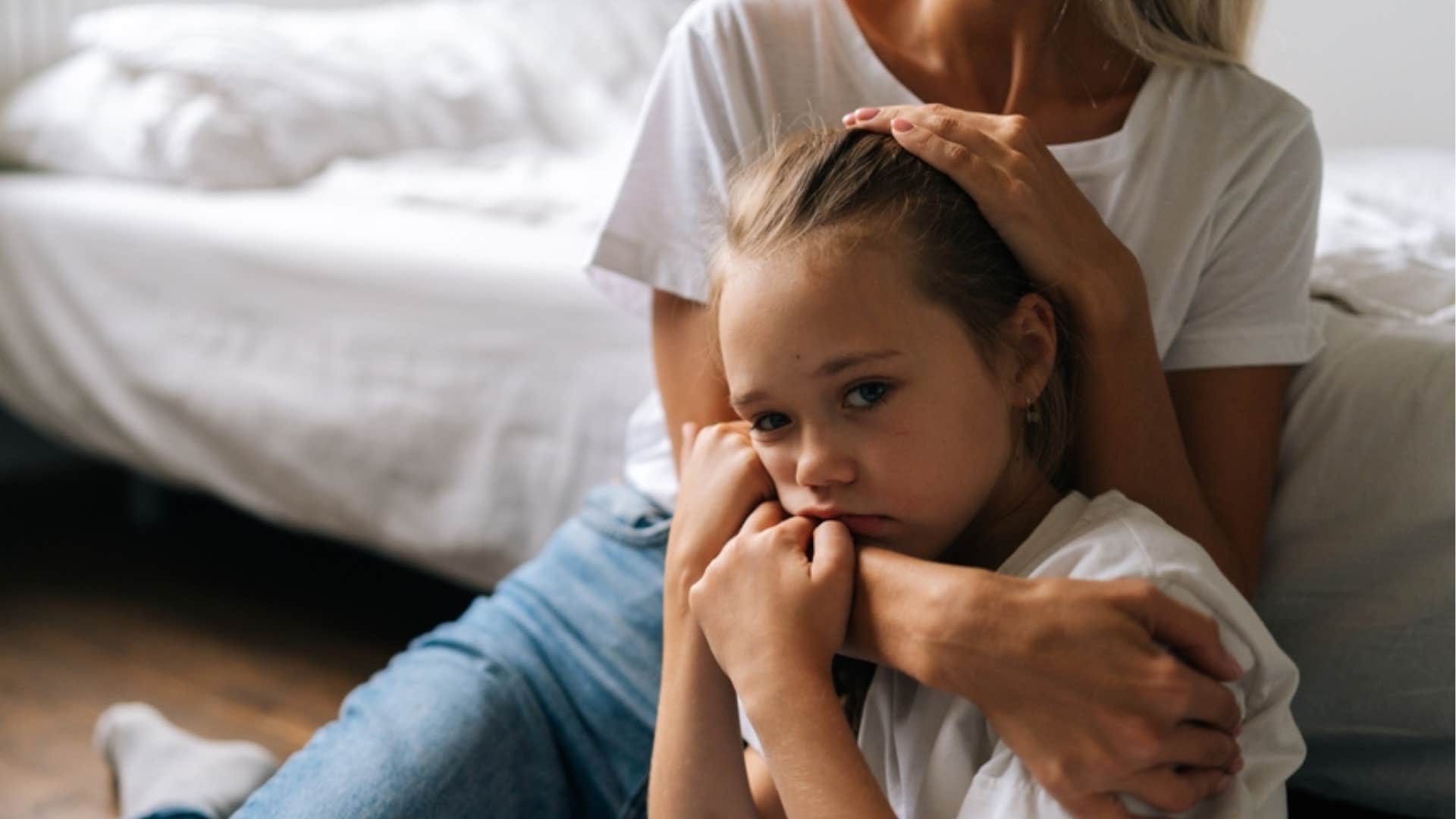 mom telling girl to keep her feelings to herself