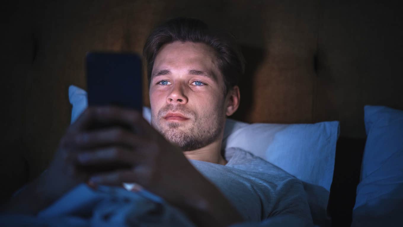 Issues People Who Usually Scroll On Their Phone Before Falling Asleep Usually Have man scrolling on his phone in bed before falling asleep