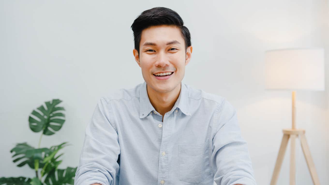 Japanese Man Earning $80K A Year From Renting Himself Out As A Do Nothing Friend japanese man smiling at camera