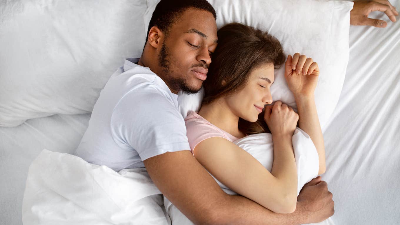 Couples Who Fall Asleep Like This Have Better Relationships couple falls asleep cuddling has a better relationship