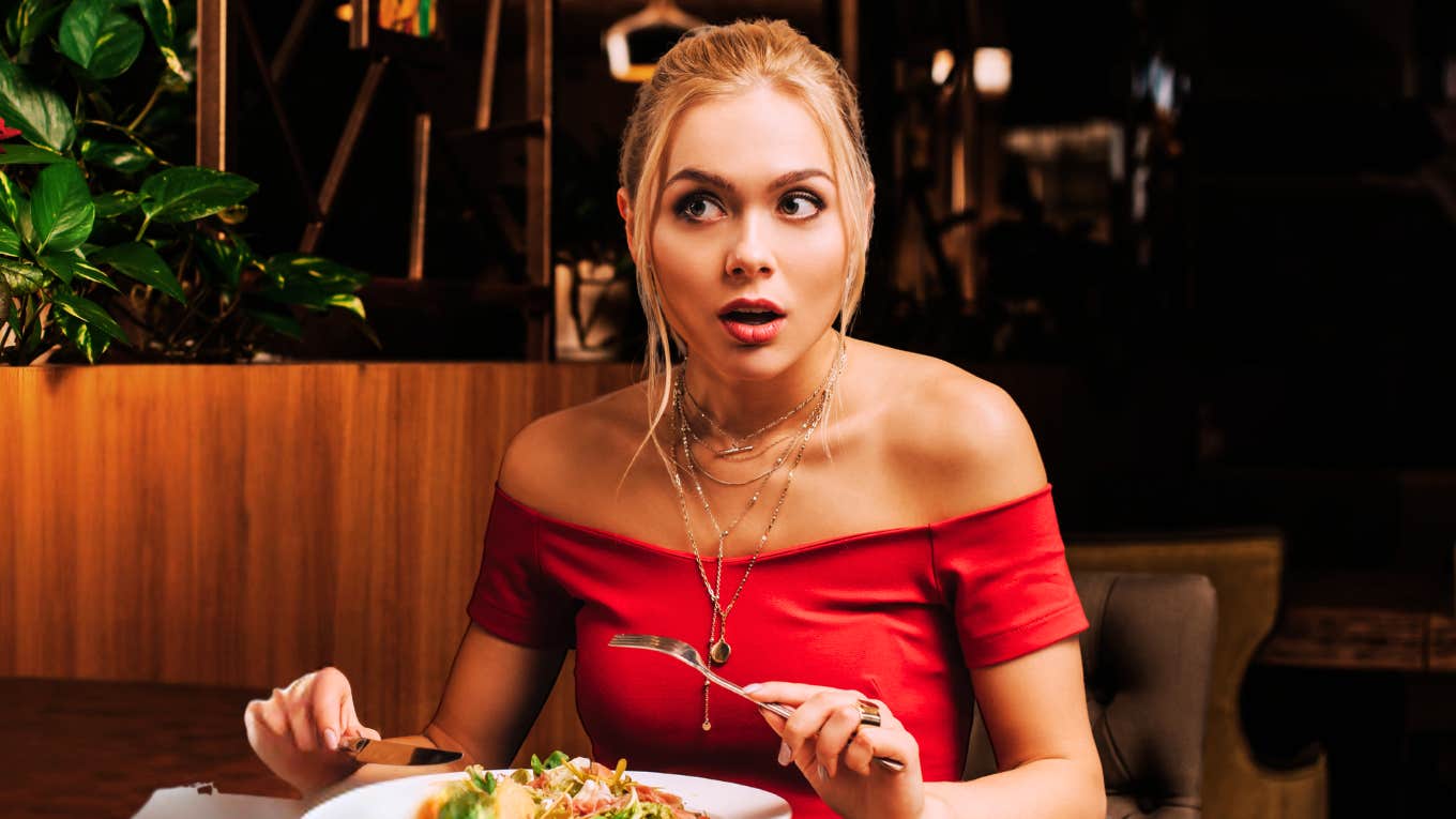 COVID Broke America — And You Can’t Convince Me Otherwise Appalled woman at dinner, covid broke America.