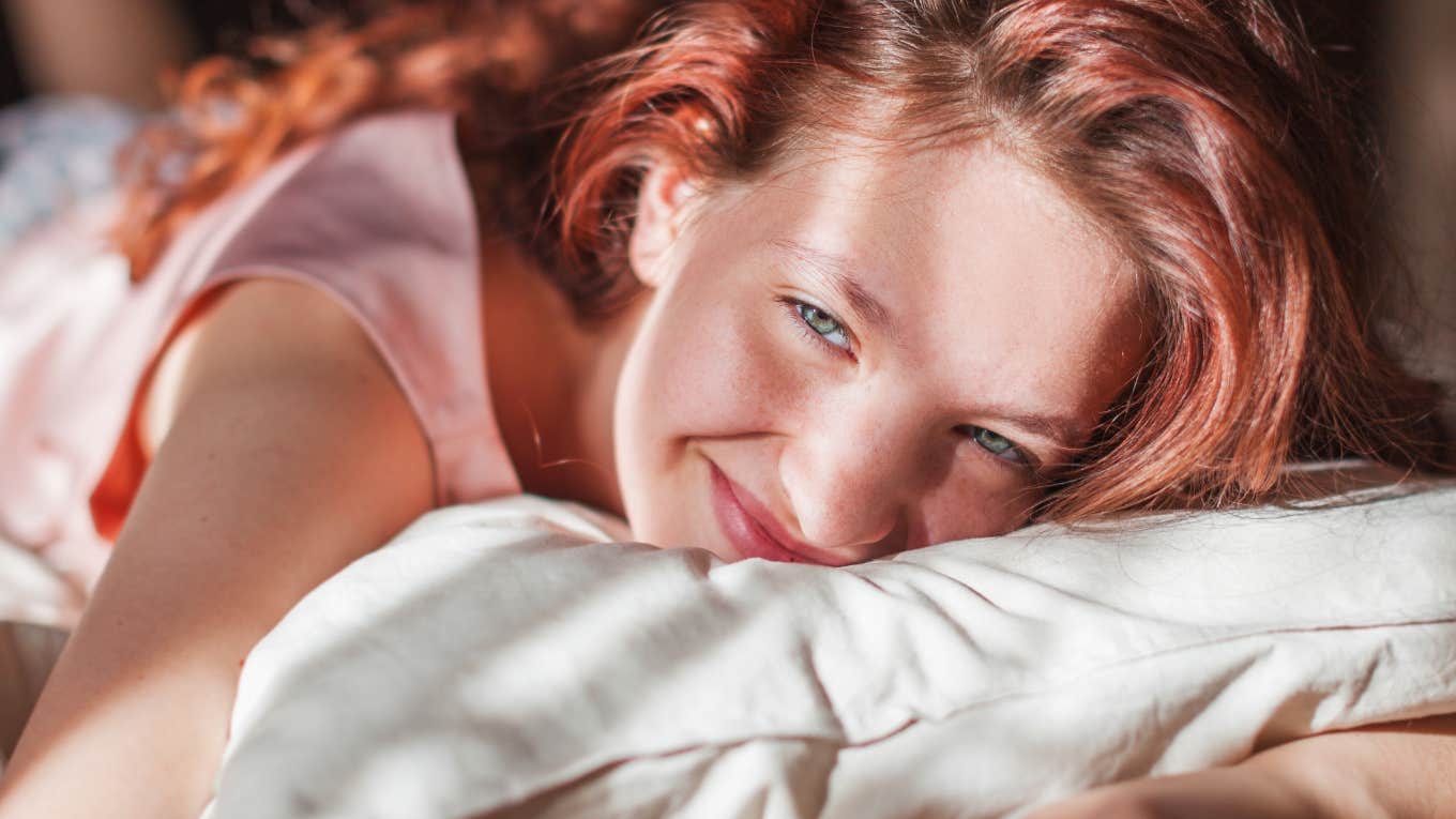 What The Side Of The Bed You Sleep On Says About Your Personality Woman who's preferred side of the bed reveals her personality