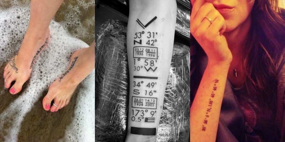 15 Places On Your Body For A Memorable & Unique Coordinate Tattoo | Coordinates  tattoo, Mother tattoos, Trendy tattoos