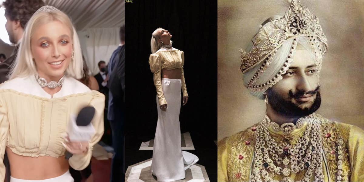 Internet's Unhappy About Emma Chamberlain Wearing Maharaja of Patiala's  Choker To Met Gala 2022